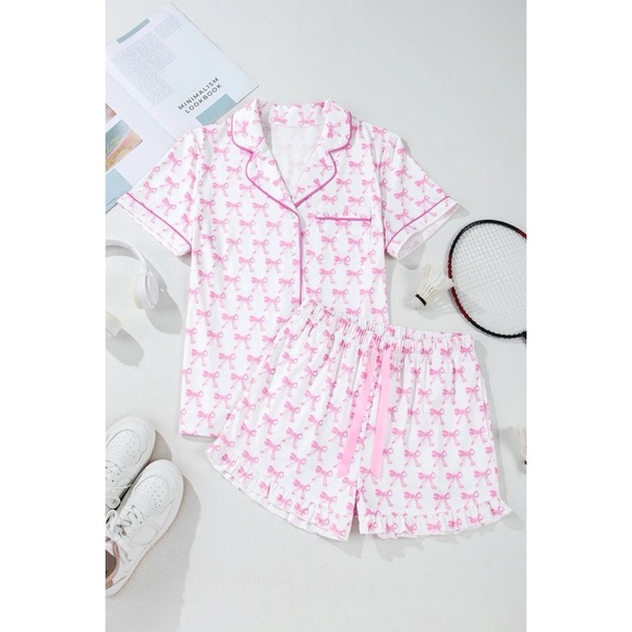Other - Pink Bow Print Women's Pajama Set
